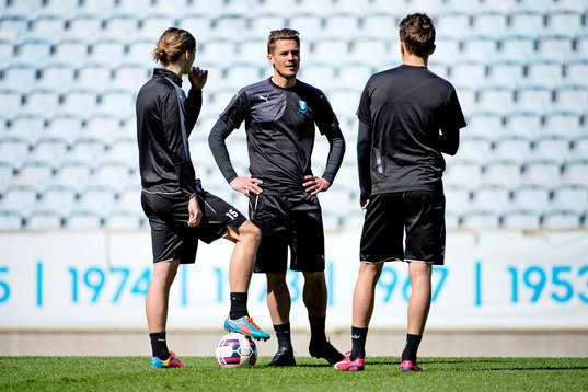 Malmö FFs Pawel Cibicki, Markus Rosenberg och Andreas