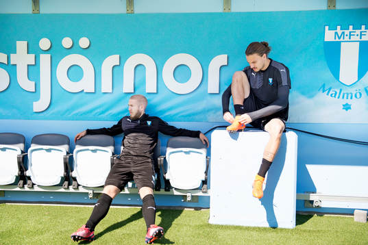 Malmö FFs Anton Tinnerholm och Erik Johansson