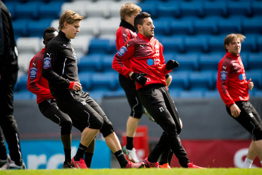 Helsingborgs Emil Krafth och Mohamed Ramadan