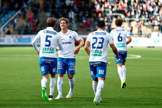 Norrköpings Alexander Fransson och Christoffer Nyman jublar