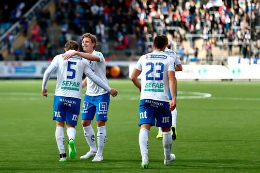Norrköpings Alexander Fransson och Christoffer Nyman jublar