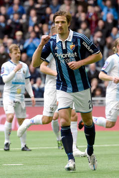Djurgårdens Jesper Arvidsson jublar