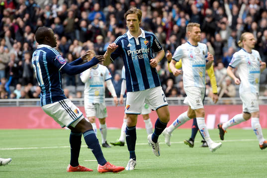 Djurgårdens Jesper Arvidsson jublar