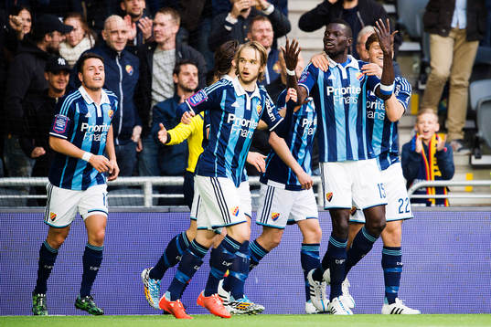 Djurgårdens Omar Colley  jublar