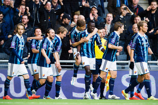 Djurgårdens Daniel Berntsen, Kerim Mrabti, Kevin Walker,