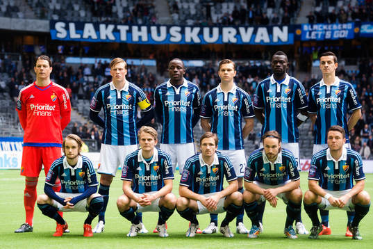 Djurgårdens spelare står uppställda för en lagbild
