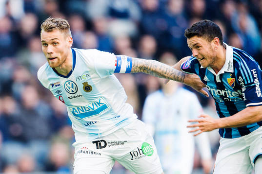 Gefles David Fällman och Djurgårdens Kerim Mrabti