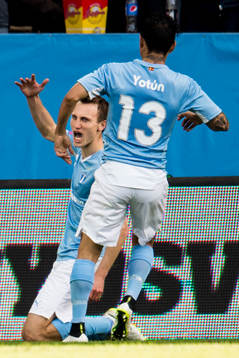 Malmö FFs Magnus Wolff Eikrem jublar