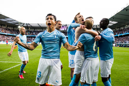 Malmö FFs Victor Yoshimar Yotun Flores och Magnus Wolff