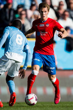 Helsingborgs Emil Krafth och Malmö FFs Enoch Kofi Adu