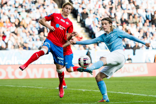 Helsingborgs Emil Krafth och Malmö FFs Pawel Cibicki