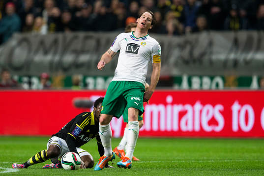 Hammarbys Johan Persson reagerar