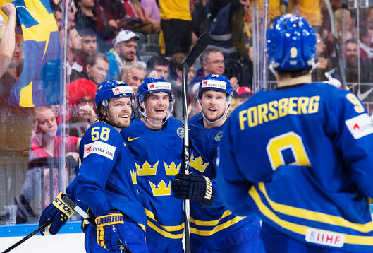 Sveriges Anton Lander, Loui Eriksson, Jonas Ahnelöv och