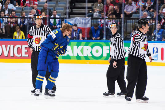 Sveriges Elias Lindholm i samtal med domare