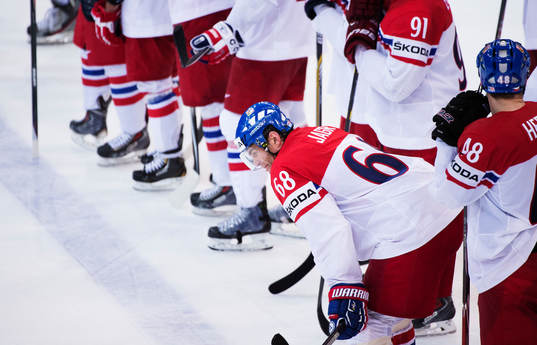 Tjeckiens Jaromir Jagr deppar