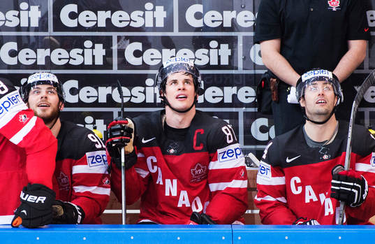 Kanadas Tyler Seguin, Sidney Crosby och Jordan Eberle