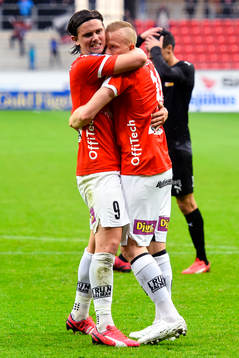 Kalmars Tobias Eriksson och Marcus Antonsson jublar