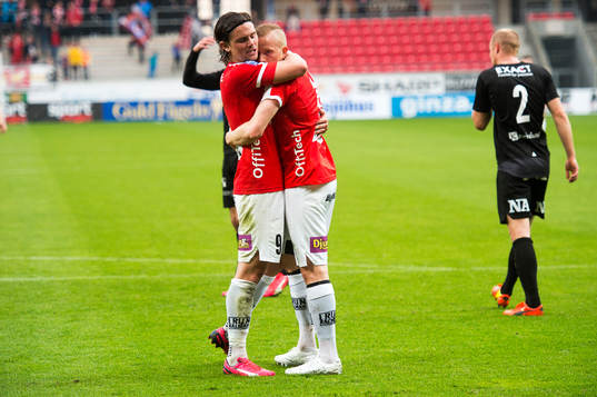 Kalmars Tobias Eriksson och Marcus Antonsson jublar