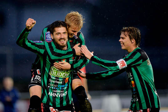 Varbergs Mats André Kaland, Ajsel Kujovic och Elias