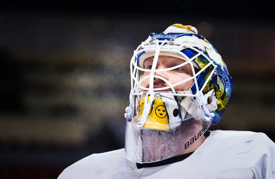 Målvakten Anders Nilsson på Sveriges ishockeylandslags