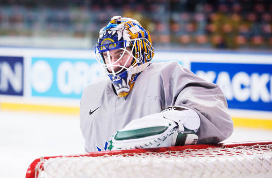 Målvakten Jhonas Enroth på Sveriges ishockeylandslags