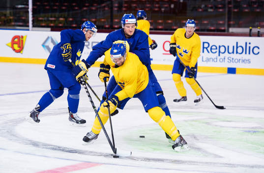 Joel Lundqvist och Staffan Kronwall på Sveriges