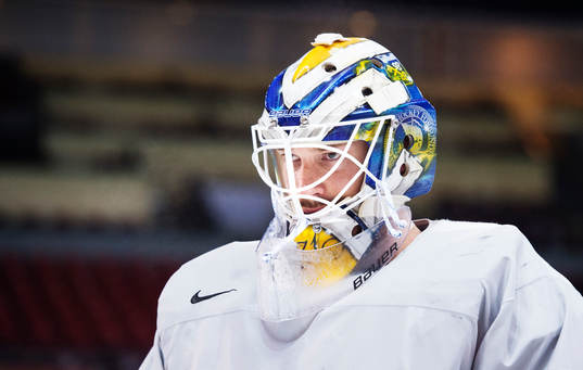 Målvakten Anders Nilsson på Sveriges ishockeylandslags