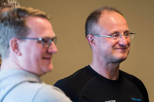 Rögles Magnus Bogren och tränare tränare Anders Eldebrink