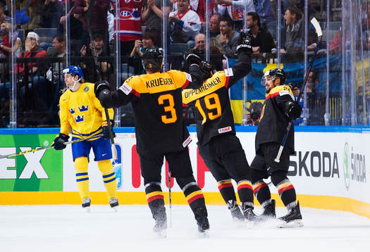 Tysklands Justin Krueger, Thomas Oppenheimer och Nicolas