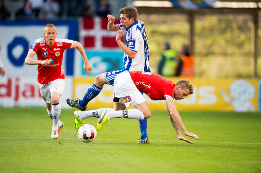 IFK Göteborgs Mikael Boman och Kalmars Tobias Eriksson
