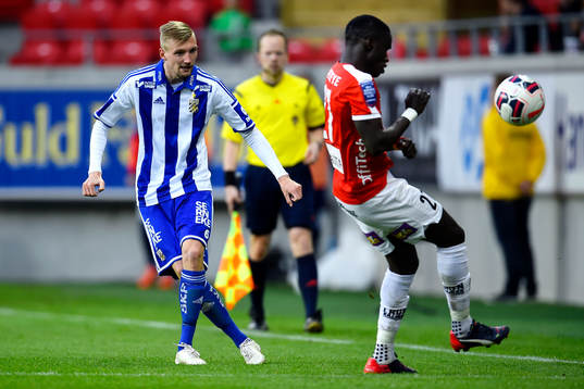 IFK Göteborgs Sebastian Eriksson och Kalmars Papa Alioune