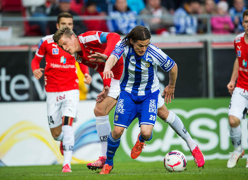 IFK Göteborgs Lasse Vibe och Kalmars Viktor Elm