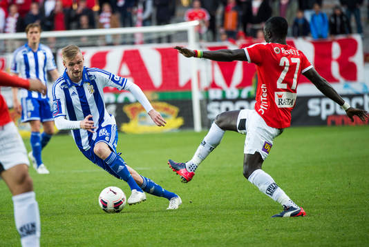 IFK Göteborgs Sebastian Eriksson och Kalmars Papa Alioune