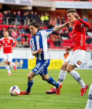 IFK Göteborgs Lasse Vibe och Kalmars Viktor Elm