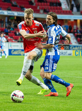 Kalmars Marcus Nilsson och IFK Göteborgs Lasse Vibe