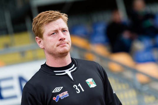 Varbergs målvakt Joakim Wulff före fotbollsmatchen i