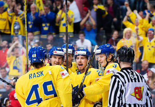 Sveriges Victor Rask, Jimmie Ericsson, Staffan Kronwall,