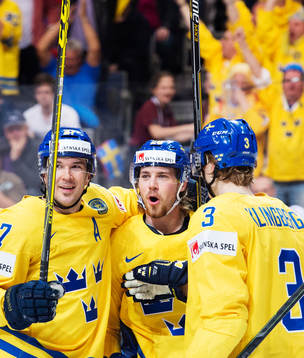 Sveriges Jimmie Ericsson, Elias Lindholm och John Klingberg