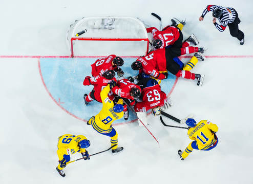 Sveriges Victor Rask, Petter Granberg och Simon Hjalmarsson