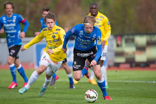 Halmstads Snorre Krogsgård och Falkenbergs Daniel Johansson