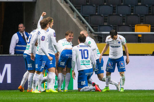 Norrköpings spelare jublar