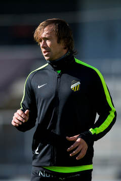 Häckens Diego Lugano innan fotbollsmatchen i Allsvenskan