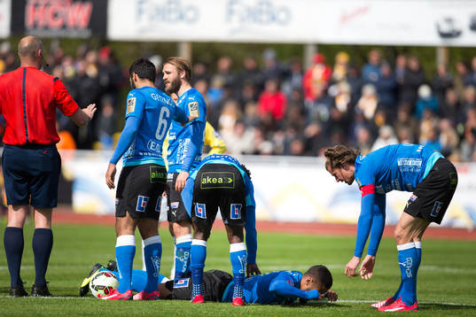 under fotbollsmatchen i Allsvenskan mellan Falkenbergs FF
