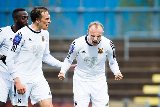 Östersunds spelare jublar