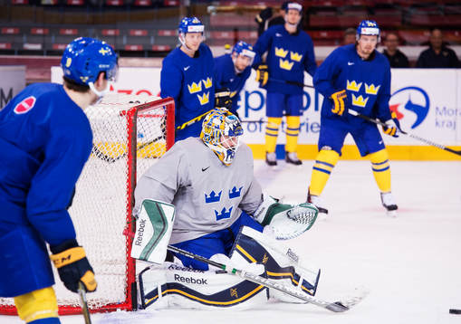 Målvakt Jhonas Enroth på Sveriges ishockeylandslags