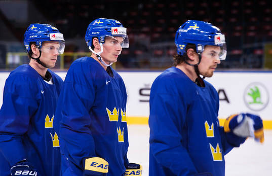 Nicklas Danielsson, Loui Eriksson och Anton Lander på