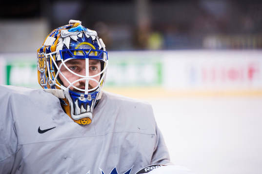 Målvakt Jhonas Enroth på Sveriges ishockeylandslags