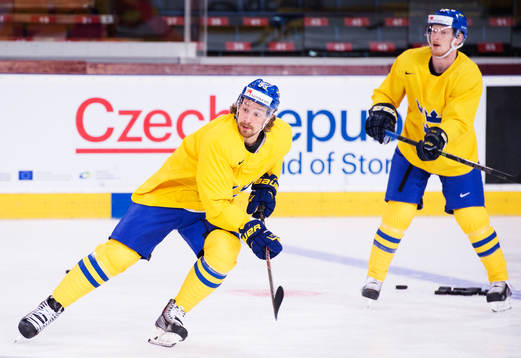 Andreas Thuresson på Sveriges ishockeylandslags träning