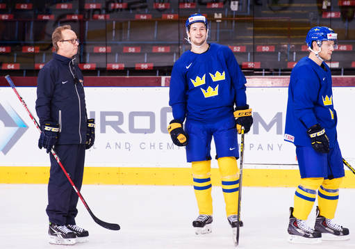 Förbundskapten Pär Mårts, Filip Forsberg och Oscar