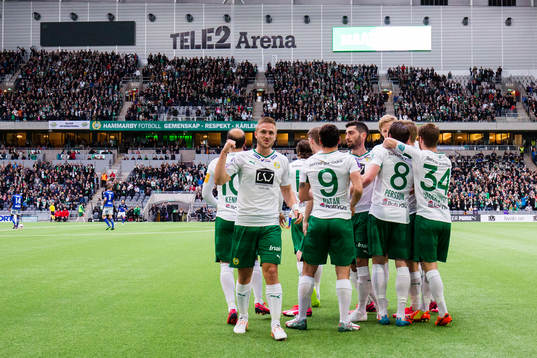 Hammarbys Mats Solheim och resten av spelarna i Hammarby